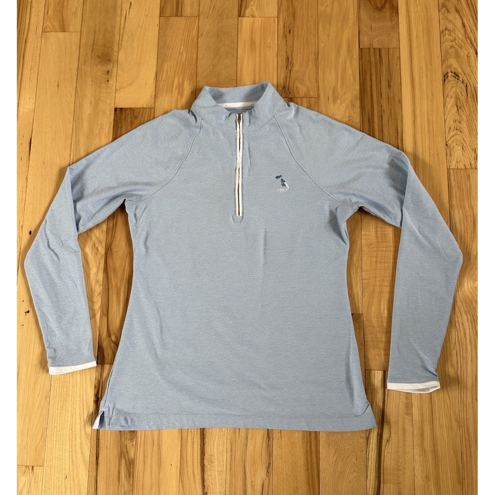 Peter Millar 1/4 Zip Womens Small Blue Melange Raglan Sleeve Perth Layer USED